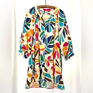 Tabitha Brown for Target Botanical Print Cover Up tunic Shirt dress